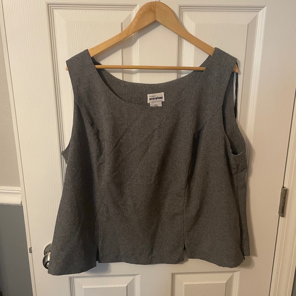 Perceptions Gray Boxy Tank Top